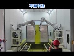 테크플라이는 5면으로 7면 엑시스를 가진 차량에 페인팅 로봇을 설치합니다.